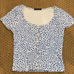Brandy Melville Blue Cheetah Zelly Top